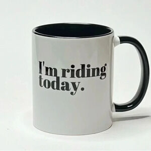 I'm Riding Today Mug Black White Cycling Coffee Cup Bike Bicycling